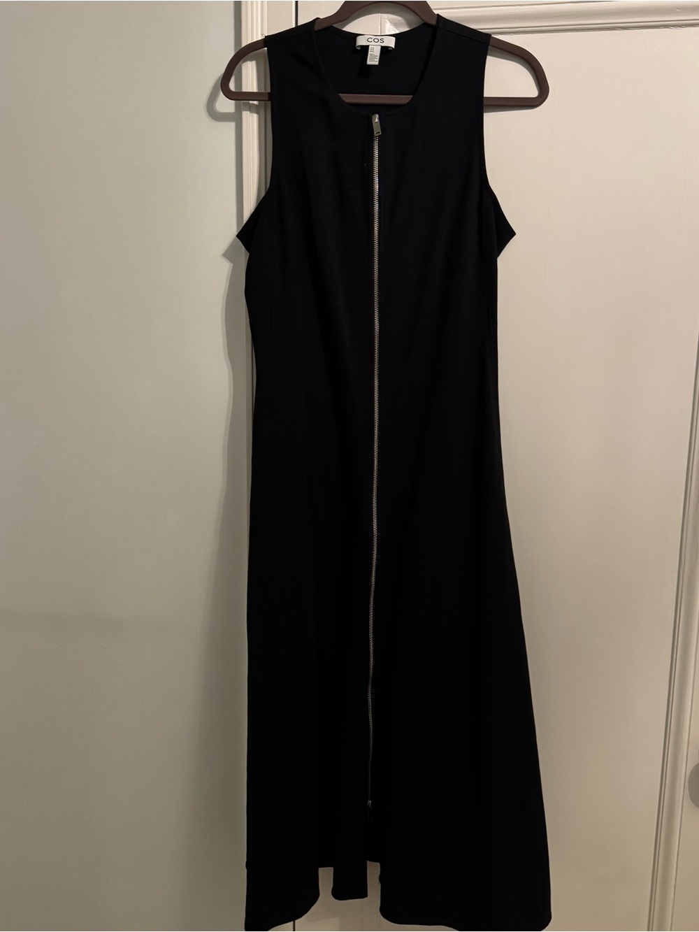COS Black Sleeveless Maxi Dress with Front Zip